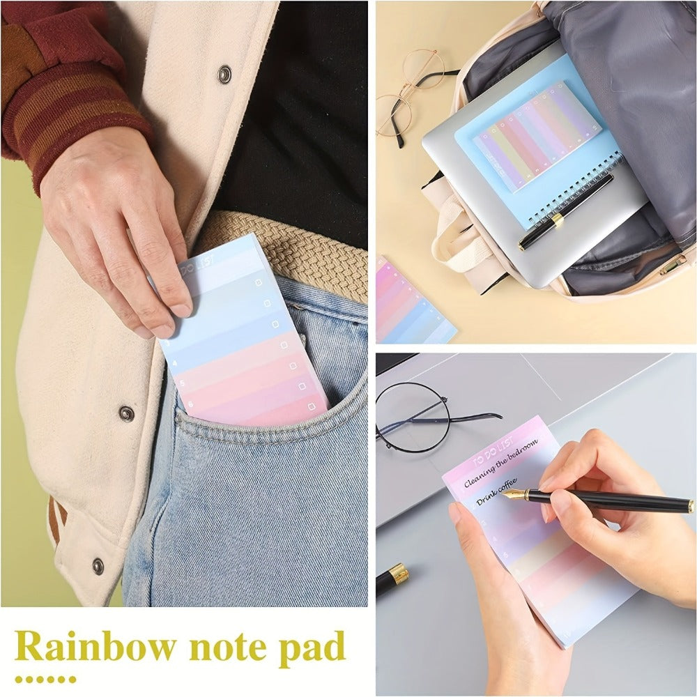 1pc/2pcs Color Notepad, 8.89X13.0 Cm Bright Color Line Non-Adhesive Sticky Notes, Color Block Note Pads, 30 Sheets/Pad