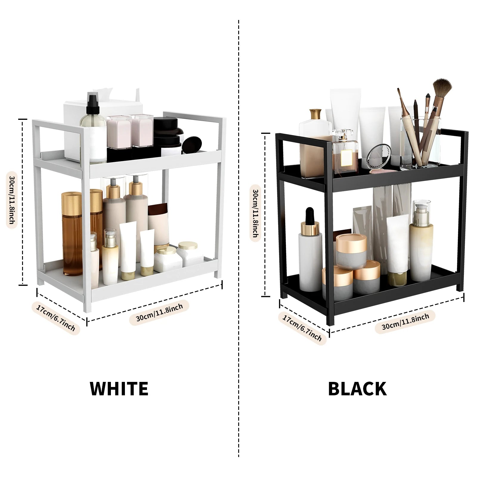 2 tier,desktop storage rack,cosmetics rack,Desk office stationery storage rack,bathroom vanity organizer