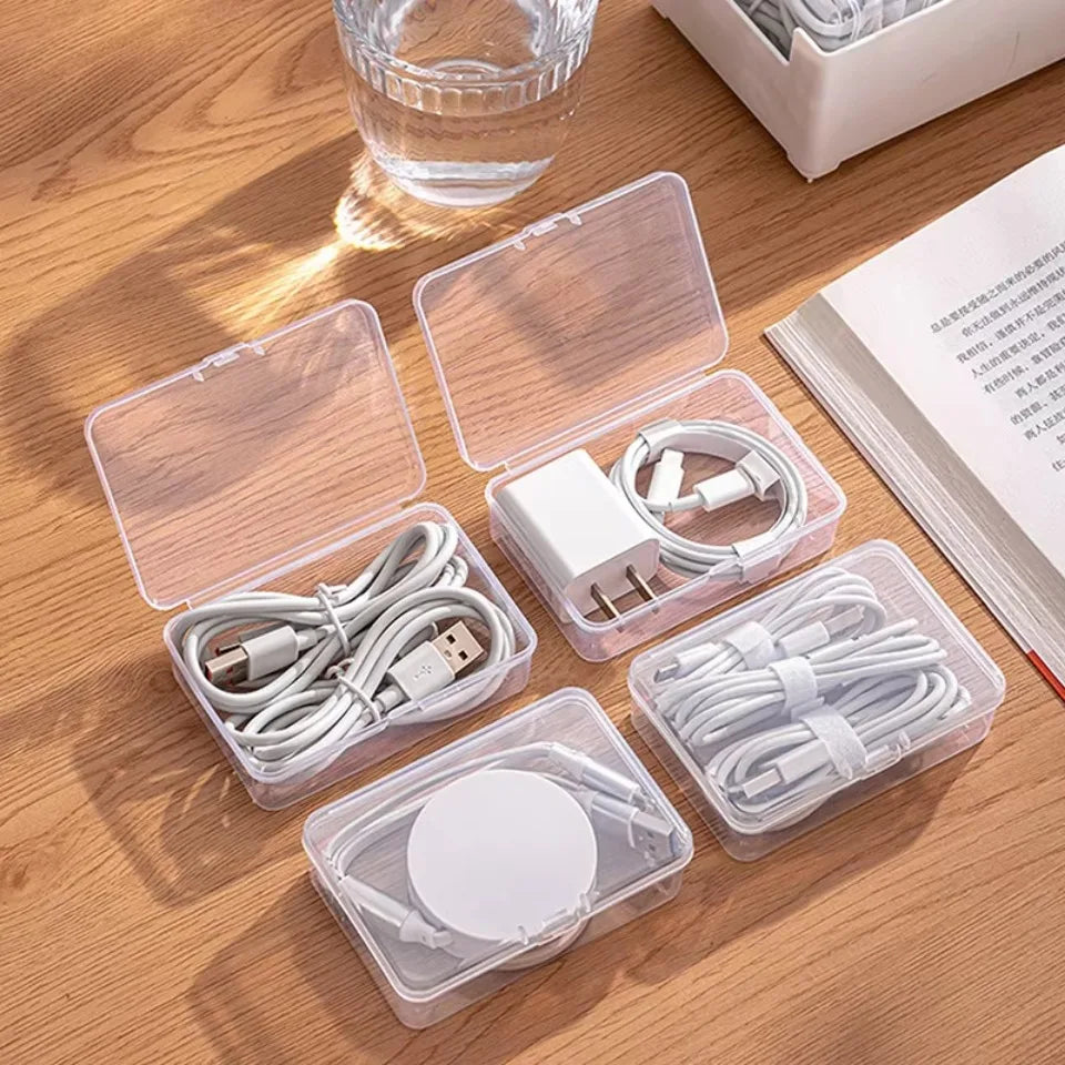 1Set Desk Storage Data Cable Storage Box Cable Organizer Bag With Power Charging Cable Management And Jewelry Storage