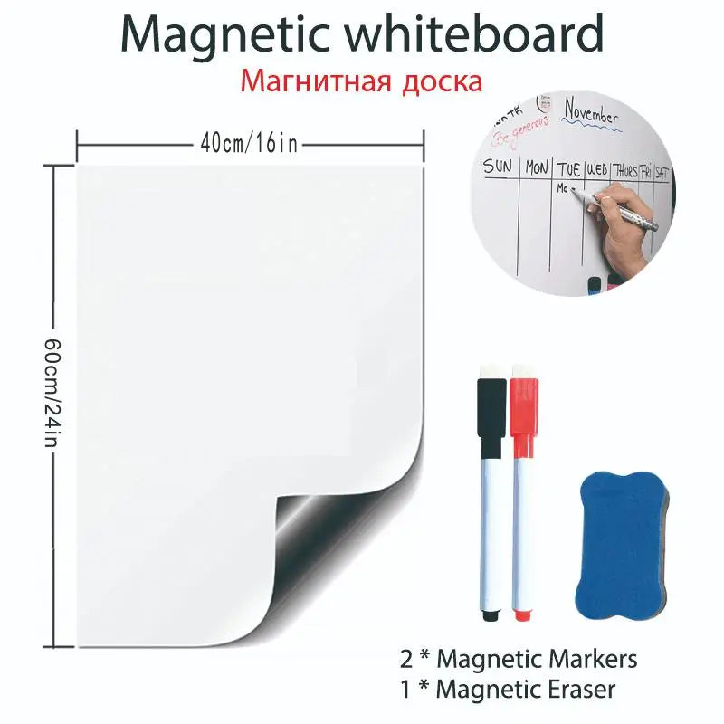 16*24 "magnetic Whiteboard, Whiteboard Dry Erase Paper, Classroom, Office Refrigerator Plan Wall 40*60cm Magnetic Whiteboard